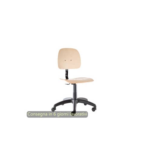 Seduta tecnica Labor Wood 40 in legno di faggio verniciato naturale Seditaly bassa - LBG0F0000L119