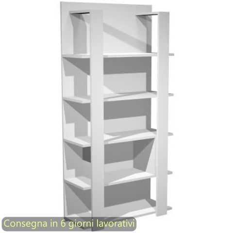 Libreria alta a giorno 5 ripiani 100x38,6xH.198 cm …