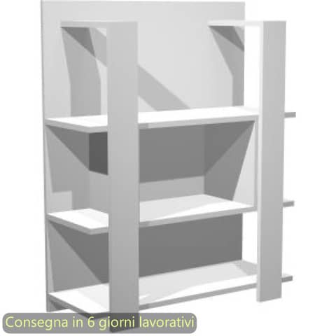 Libreria media a giorno 3 ripiani 100x38,6xH.123,6 cm …