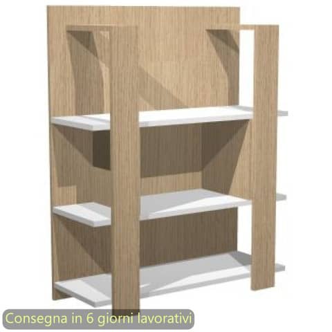 Libreria media a giorno 3 ripiani 100x38,6xH.123,6 cm …