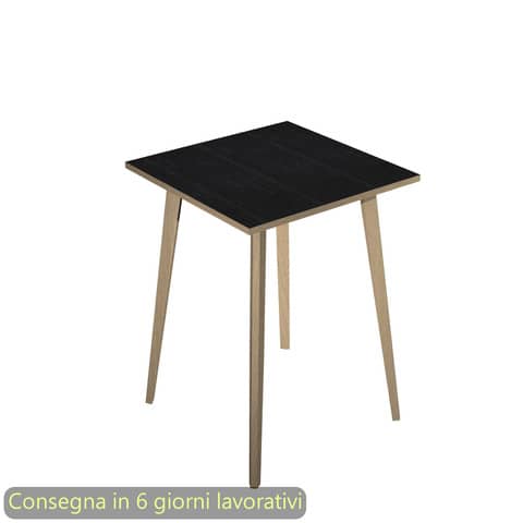 Tavolo alto Woody 80x80xH.105 cm con gambe rovere …