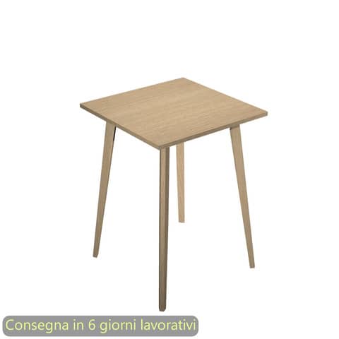 Tavolo alto Woody 80x80xH.105 cm con gambe rovere …
