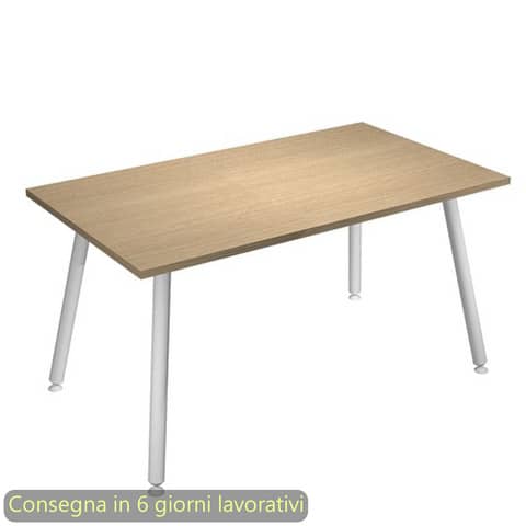 Scrivania piano bianco 140x80xH.74,4 cm gamba metallo tubolare …