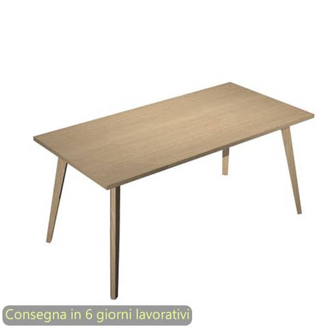 Scrivania piano rovere 160x80xH.74,4 cm gamba rastremata in …