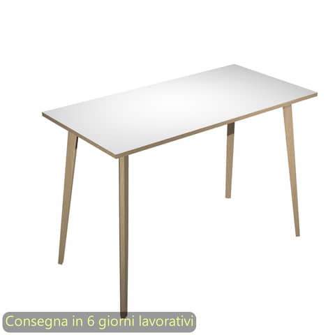Tavolo alto Woody 160x80xH.105 cm con gambe rovere …