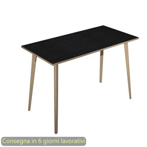 Tavolo alto Woody 160x80xH.105 cm con gambe rovere …