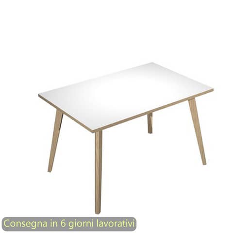 Scrivania piano bianco 120x80xH.74,4 cm gamba rastremata in …