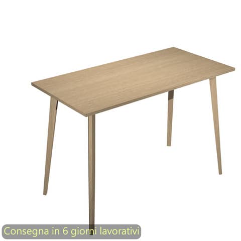 Tavolo alto Woody 120x80xH.105 cm con gambe rovere …