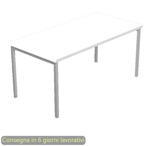 Scrivania piano bianco 120x80xH.72,5 cm gamba a ponte …