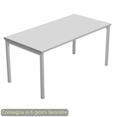 Scrivania piano grigio 120x80xH.72,5 cm gamba a ponte …