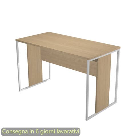 Scrivania piano rovere 120x60xH.74,4 cm gamba a pannello …