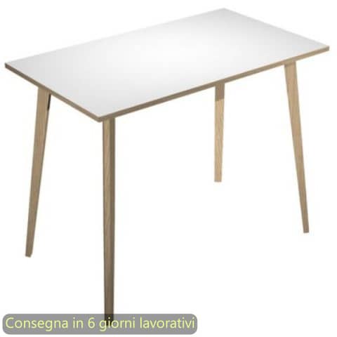 Tavolo alto Woody 140x80xH.105 cm con gambe rovere …