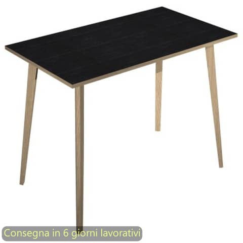 Tavolo alto Woody 140x80xH.105 cm con gambe rovere …