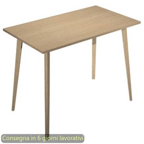 Tavolo alto Woody 140x80xH.105 cm con gambe rovere …