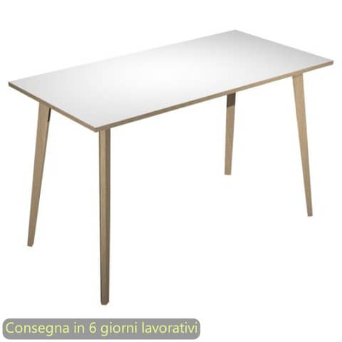 Tavolo alto Woody 180x80xH.105 cm con gambe rovere …