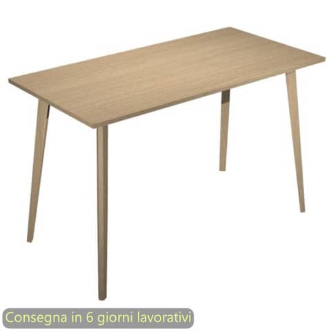 Tavolo alto Woody 180x80xH.105 cm con gambe rovere …
