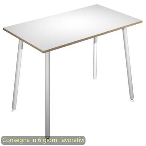Tavolo alto Skinny Metal 140x80xH.105 cm con gambe met. bianche Artexport piano bianco - 6402-DJC-3C-AN