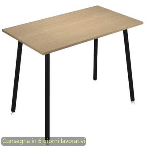 Tavolo alto Skinny Metal 160x80xH.105 cm con gambe met. nere Artexport piano rovere - 6403-DJC-C-AQ