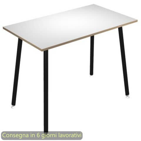 Tavolo alto Skinny Metal 120x80xH.105 cm con gambe met. nere Artexport piano bianco - 6404-DJC-3C-AQ