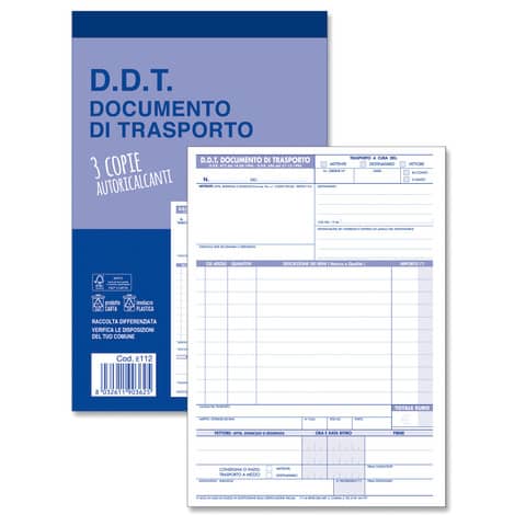 Blocco O.C.L. DDT mittente - destinatario vettore 33x3 …