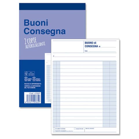 Blocco buoni di consegna O.C.L. 50x2 copie autoricalcanti …