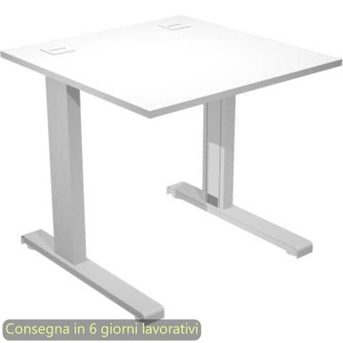 Scrivania piano bianco 80x80xH.73 cm gamba ad L …