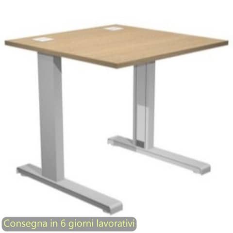 Scrivania piano rovere 80x80xH.73 cm gamba ad L …