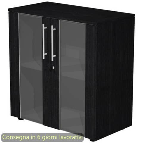 Armadio basso con ante vetro-melaminico con serratura 82,8x43xH.81,4 …