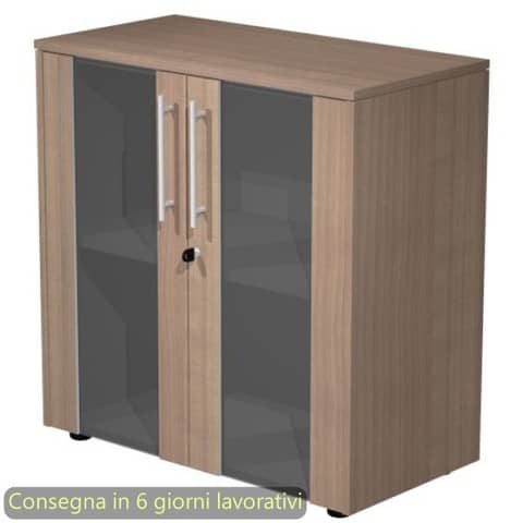 Armadio basso con ante vetro-melaminico con serratura 82,8x43xH.81,4 …