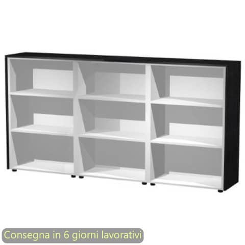 Composizione tre mobili medi a giorno 242,8x43xH.119,8 cm …
