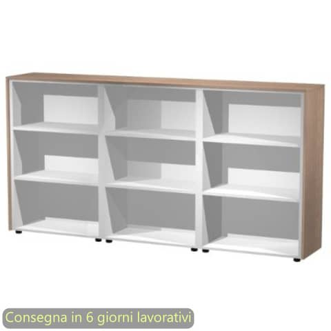Composizione tre mobili medi a giorno 242,8x43xH.119,8 cm …