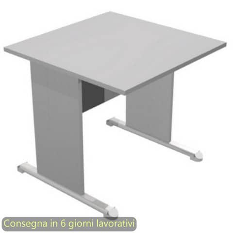 Scrivania piano grigio 80x80xH.72 cm gamba a pannello …