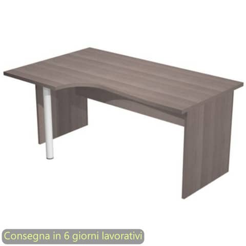 Scrivania penisola sx frassino toscano 160x60/80/100xH72 cm gamba a pannello in melaminico Presto Compact - 009PAN11/F