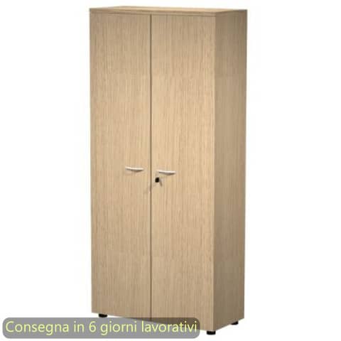 Mobile alto con ante con serratura 80x35xH.180 cm 3 ripiani Presto Artexport rovere - 038-39-75M/C