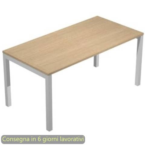 Scrivania piano rovere 120x80xH.72,5 cm gamba a ponte …