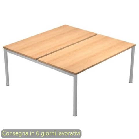 Scrivania Bench doppia piano faggio 120x164xH.72,5 cm gamba …