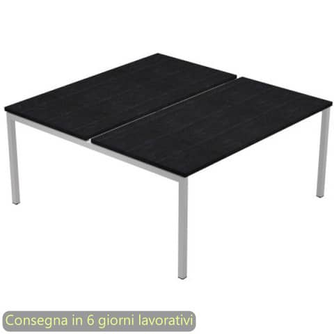 Scrivania Bench nero venato frassino 120x164xH.72,5 cm gamba …