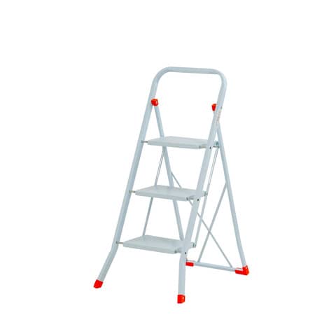 Sgabello in acciaio Sempreutile bianco Gierre 3 gradini - 0,51x0,70xH.1,06 m B0060