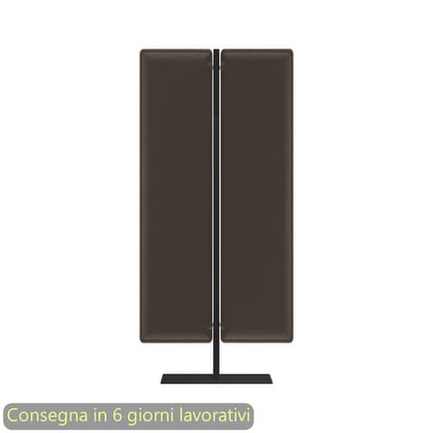 Piantana mobile in metallo nero con 2 pannelli fonoassorbenti antracite Moody Artexport 83,8xH.180 cm BSJ16-IR+BSAM-AQ