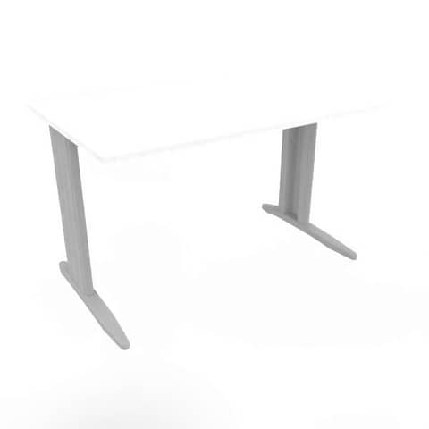 Scrivania piano bianco120x80xH.75 cm gamba a L in …