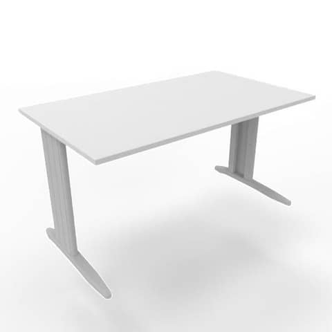 Scrivania piano grigio 140x80xH.75 cm gamba a L …