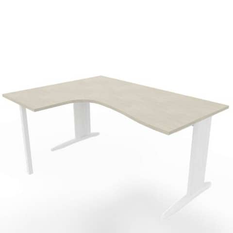 Scrivania penisola a sx piano cemento 160x120xH.75 cm …