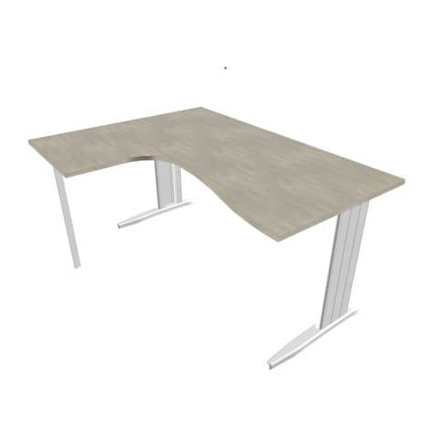 Scrivania penisola a sx piano cemento 160x120xH.75 cm …