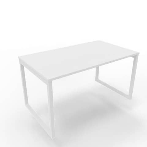 Scrivania piano bianco 140x80xH.75 cm gamba ad anello …
