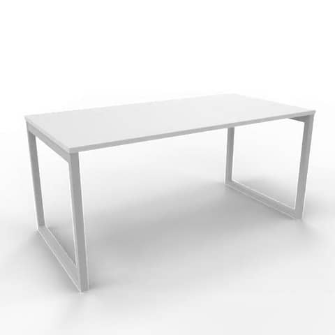 Scrivania piano grigio 160x80xH.75 cm gamba ad anello …