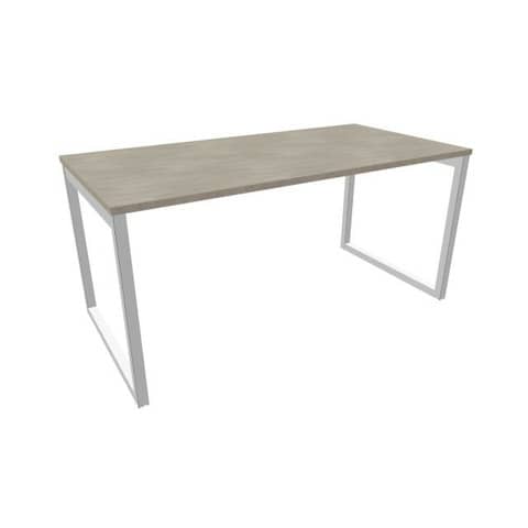 Scrivania piano cemento 160x80xH.75 cm gamba ad anello …