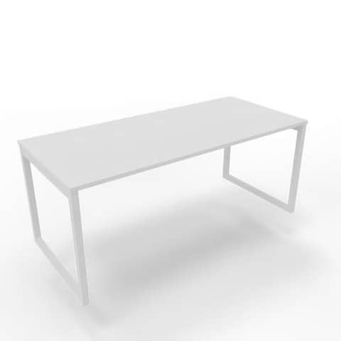 Scrivania piano bianco 180x80xH.75 cm gamba ad anello …