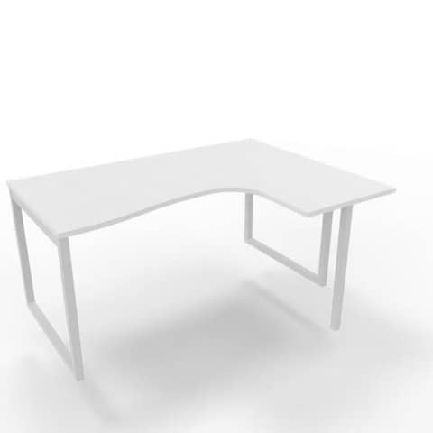 Scrivania penisola destra piano grigio 160x120xH.75 cm gamba …