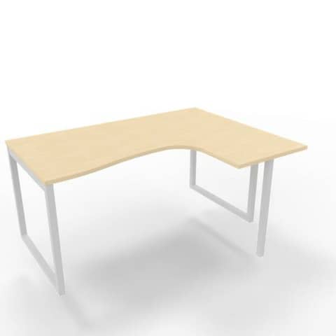 Scrivania penisola destra piano rovere 160x120xH.75 cm gamba …