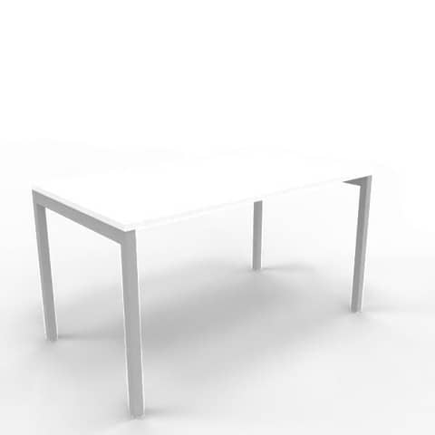 Scrivania piano bianco 140x80xH.75 cm gamba a ponte …
